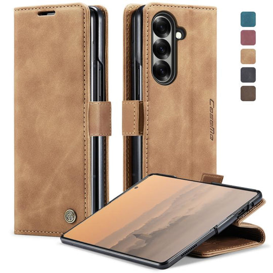 For Galaxy Z Fold7 CaseMe 013 Multifunctional Horizontal Flip Leather Phone Case(Brown)