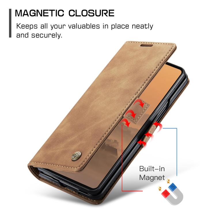 For Samsung Galaxy Z Fold7 CaseMe 013 Multifunctional Horizontal Flip Leather Phone Case(Brown) - Galaxy Z Fold7 5G Cases by CaseMe | Online Shopping UK | buy2fix