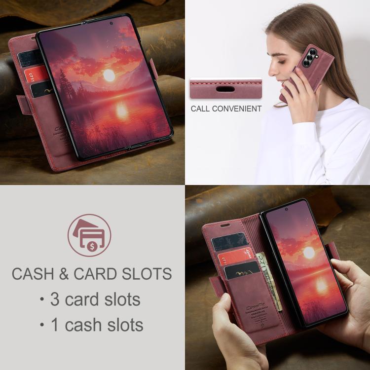 For Samsung Galaxy Z Fold7 CaseMe 013 Multifunctional Horizontal Flip Leather Phone Case(Red) - Galaxy Z Fold7 5G Cases by CaseMe | Online Shopping UK | buy2fix