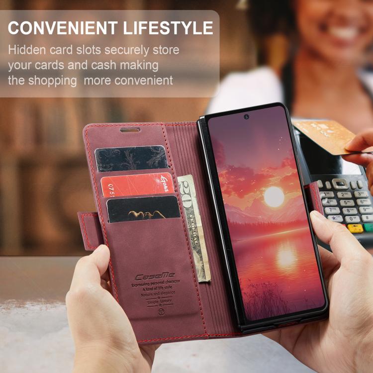 For Samsung Galaxy Z Fold7 CaseMe 013 Multifunctional Horizontal Flip Leather Phone Case(Red) - Galaxy Z Fold7 5G Cases by CaseMe | Online Shopping UK | buy2fix