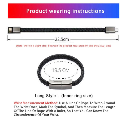 XJ-29 3A USB-C / Type-C to Type-C Creative Bracelet Data Cable, Length:22.5cm(Black) - USB-C & Type-C Cable by buy2fix | Online Shopping UK | buy2fix