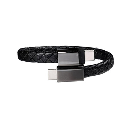 XJ-29 3A USB-C / Type-C to Type-C Creative Bracelet Data Cable, Length:20cm(Black) - USB-C & Type-C Cable by buy2fix | Online Shopping UK | buy2fix