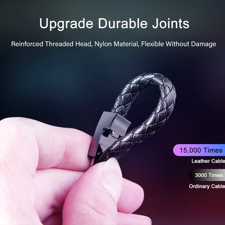 XJ-29 3A USB-C / Type-C to Type-C Creative Bracelet Data Cable, Length:22.5cm(Black) - USB-C & Type-C Cable by buy2fix | Online Shopping UK | buy2fix