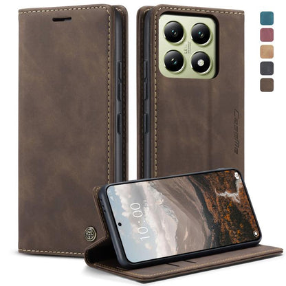 For Xiaomi 14T CaseMe 013 Multifunctional Horizontal Flip Leather Phone Case(Coffee) by CaseMe