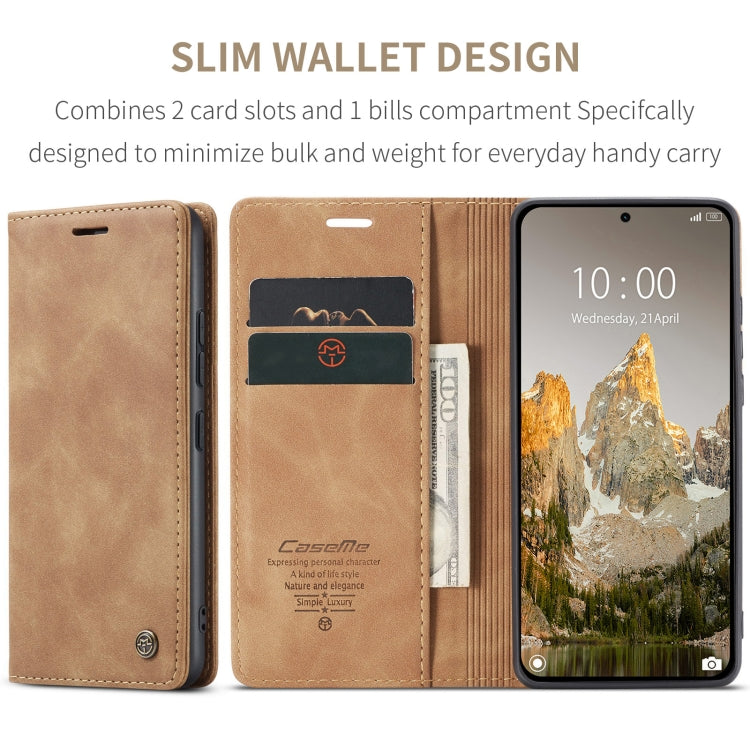 For Xiaomi 14T CaseMe 013 Multifunctional Horizontal Flip Leather Phone Case(Brown) by CaseMe