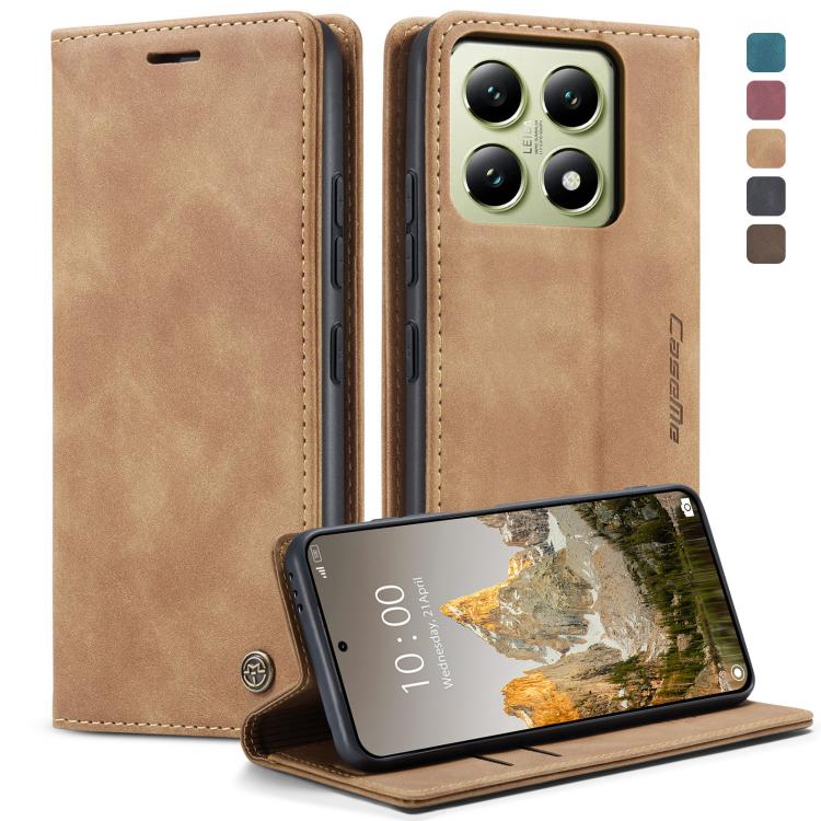 For Xiaomi 14T CaseMe 013 Multifunctional Horizontal Flip Leather Phone Case(Brown) by CaseMe