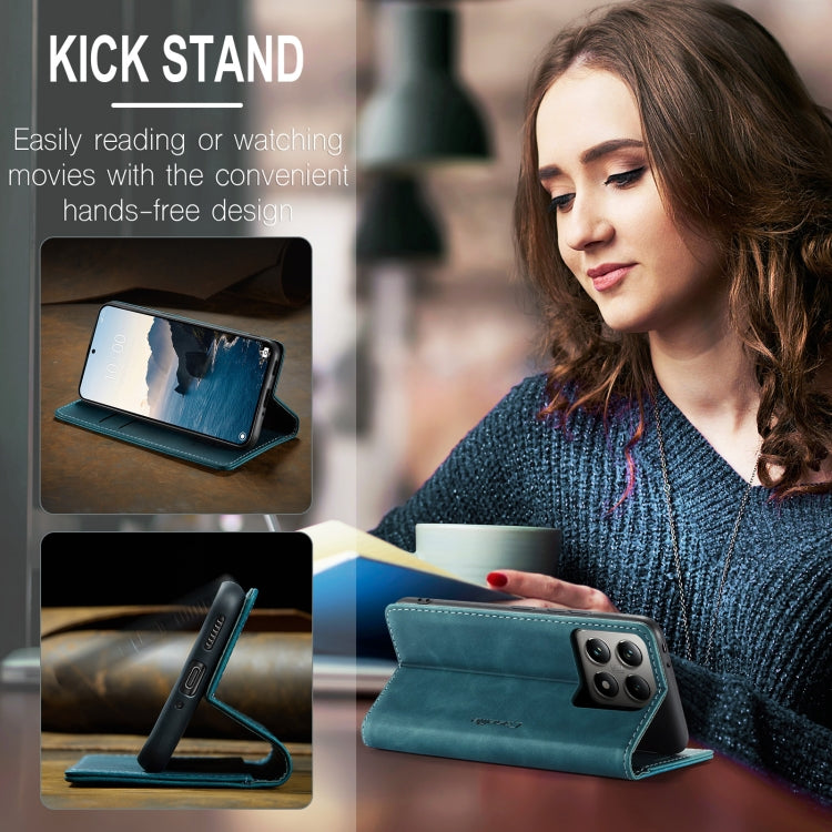 For Xiaomi 14T Pro CaseMe 013 Multifunctional Horizontal Flip Leather Phone Case(Blue) by CaseMe