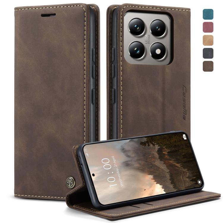 For Xiaomi 14T Pro CaseMe 013 Multifunctional Horizontal Flip Leather Phone Case(Coffee) by CaseMe