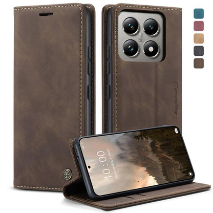 For Xiaomi 14T Pro CaseMe 013 Multifunctional Horizontal Flip Leather Phone Case(Coffee) by CaseMe