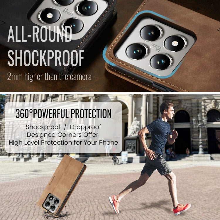 For Xiaomi 14T Pro CaseMe 013 Multifunctional Horizontal Flip Leather Phone Case(Brown) by CaseMe