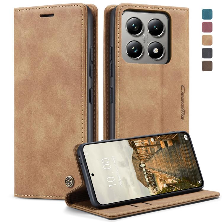 For Xiaomi 14T Pro CaseMe 013 Multifunctional Horizontal Flip Leather Phone Case(Brown) by CaseMe