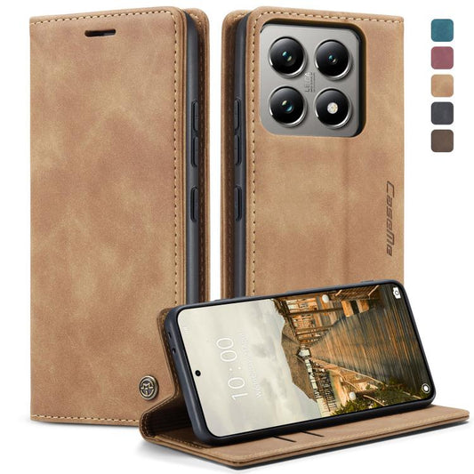 For Xiaomi 14T Pro CaseMe 013 Multifunctional Horizontal Flip Leather Phone Case(Brown) by CaseMe
