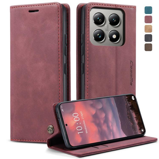 For Xiaomi 14T Pro CaseMe 013 Multifunctional Horizontal Flip Leather Phone Case(Red) by CaseMe