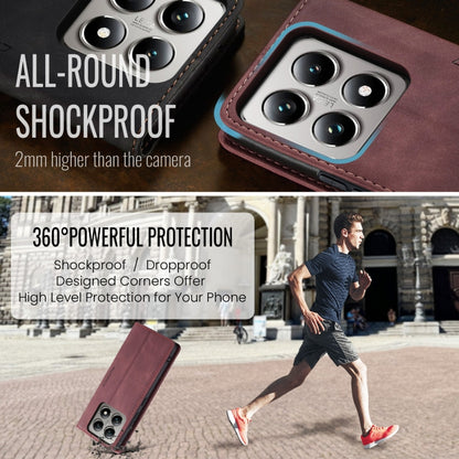 For Xiaomi 14T Pro CaseMe 013 Multifunctional Horizontal Flip Leather Phone Case(Red) by CaseMe