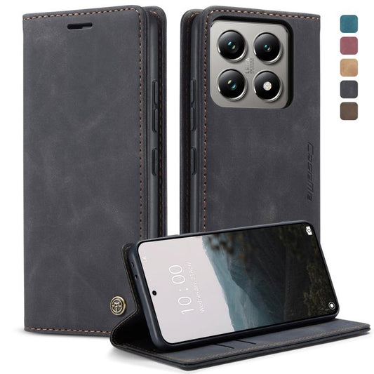 For Xiaomi 14T Pro CaseMe 013 Multifunctional Horizontal Flip Leather Phone Case(Black) by CaseMe