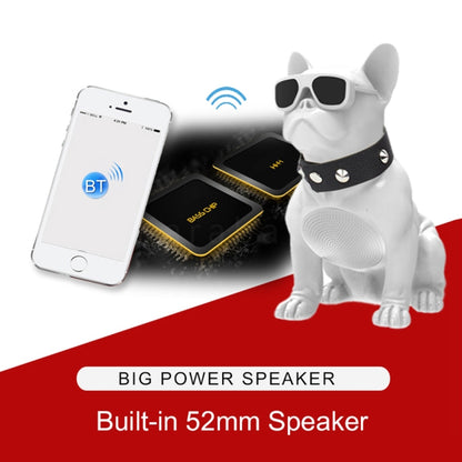 CH-M10 Bulldog Shape Stereo Wireless Bluetooth Speaker, Support TF Card / U Disk / FM(White) - Desktop Speaker by buy2fix | Online Shopping UK | buy2fix