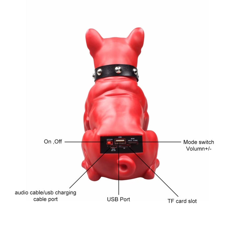 CH-M10 Bulldog Shape Stereo Wireless Bluetooth Speaker, Support TF Card / U Disk / FM - Desktop Speaker by buy2fix | Online Shopping UK | buy2fix