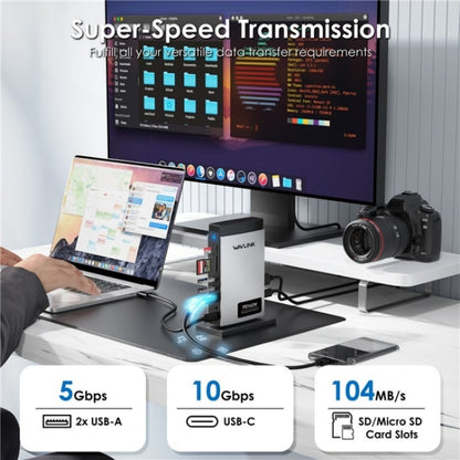 WAVLINK WL-UMD26 11 in 1 140W PD 3.1 USB-C 8K Displayport Charging Docking Station by WAVLINK