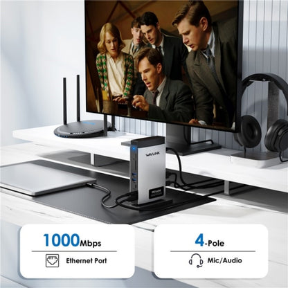 WAVLINK WL-UMD26 11 in 1 140W PD 3.1 USB-C 8K Displayport Charging Docking Station by WAVLINK