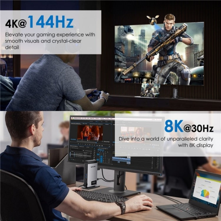 WAVLINK WL-UMD26 11 in 1 140W PD 3.1 USB-C 8K Displayport Charging Docking Station by WAVLINK