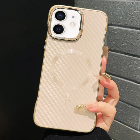 For iPhone 11 AG Carbon Fiber Frameless MagSafe Phone Case(Pink) - iPhone 11 Cases by buy2fix | Online Shopping UK | buy2fix