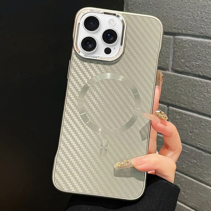 For iPhone 16 Pro AG Carbon Fiber Frameless MagSafe Phone Case(Grey) - iPhone 16 Pro Cases by buy2fix | Online Shopping UK | buy2fix