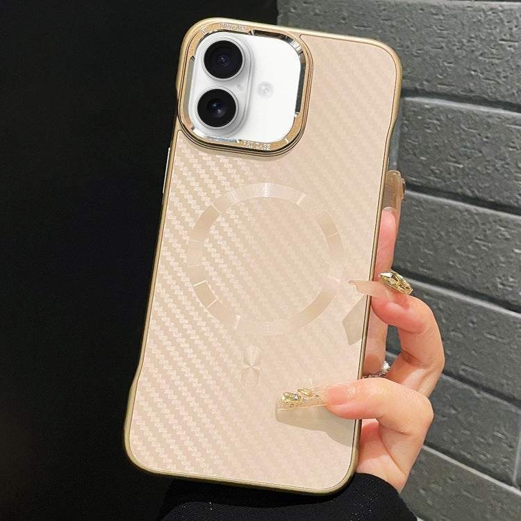 For iPhone 16 Plus AG Carbon Fiber Frameless MagSafe Phone Case(Pink) - iPhone 16 Plus Cases by buy2fix | Online Shopping UK | buy2fix