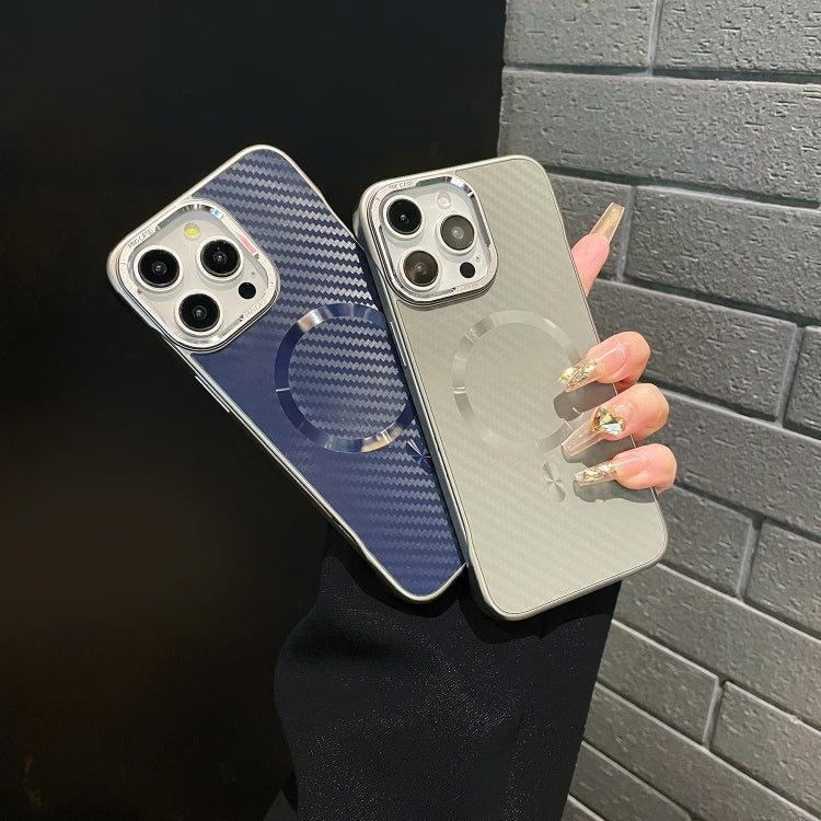 For iPhone 16 Pro Max AG Carbon Fiber Frameless MagSafe Phone Case(Blue) - iPhone 16 Pro Max Cases by buy2fix | Online Shopping UK | buy2fix