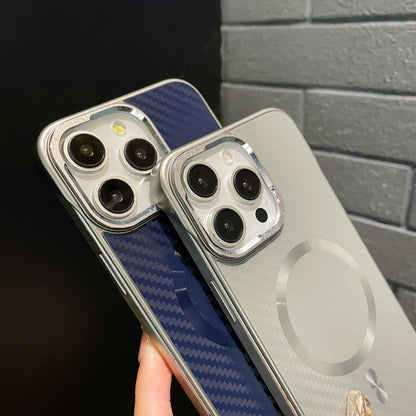 For iPhone 13 AG Carbon Fiber Frameless MagSafe Phone Case(Grey) - iPhone 13 Cases by buy2fix | Online Shopping UK | buy2fix