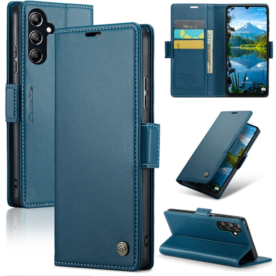 For Galaxy A16 5G CaseMe 023 Butterfly Buckle Litchi Texture RFID Anti-theft Leather Phone Case(Blue)