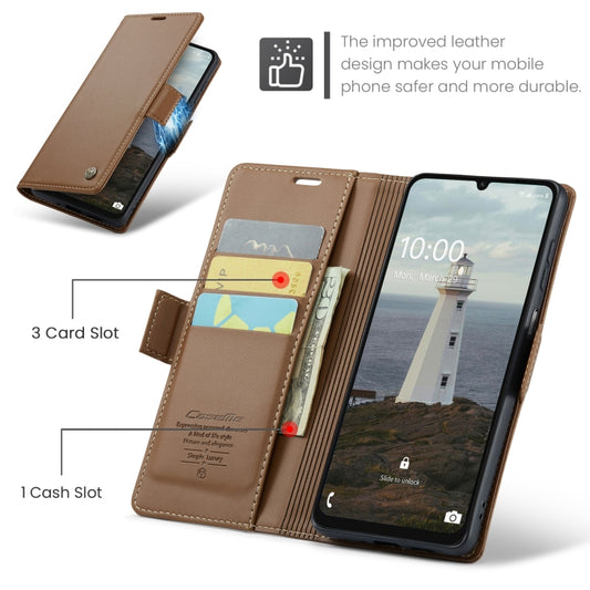 For Samsung Galaxy A16 5G CaseMe 023 Butterfly Buckle Litchi Texture RFID Anti-theft Leather Phone Case(Brown) by CaseMe