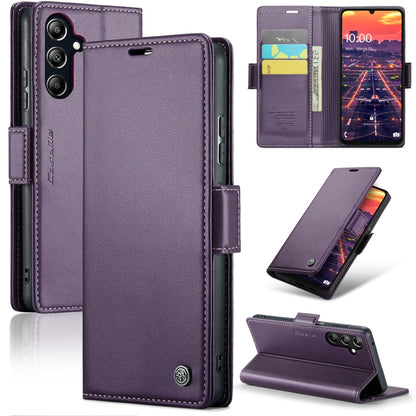 For Samsung Galaxy A16 5G CaseMe 023 Butterfly Buckle Litchi Texture RFID Anti-theft Leather Phone Case(Purple) - Galaxy Phone Cases by CaseMe | Online Shopping UK | buy2fix