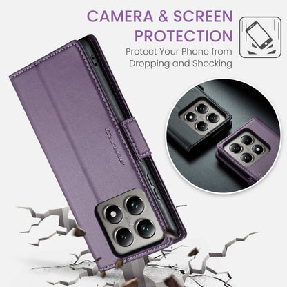 For Xiaomi 14T CaseMe 023 Butterfly Buckle Litchi Texture RFID Anti-theft Leather Phone Case(Purple) - 14T Cases by CaseMe | Online Shopping UK | buy2fix