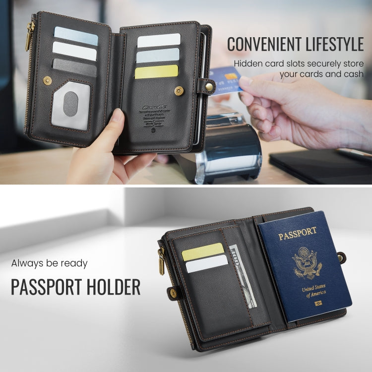 CaseMe-Me60 Multi-functional Anti-theft Swipe Passport Wallet(Black) by CaseMe