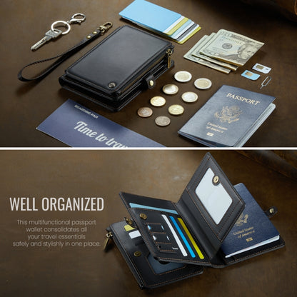 CaseMe-Me60 Multi-functional Anti-theft Swipe Passport Wallet(Black) by CaseMe