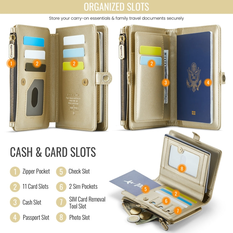 CaseMe-Me60 Multi-functional Anti-theft Swipe Passport Wallet(Gold) by CaseMe
