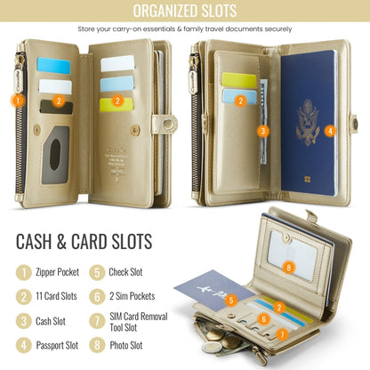 CaseMe-Me60 Multi-functional Anti-theft Swipe Passport Wallet(Gold) by CaseMe