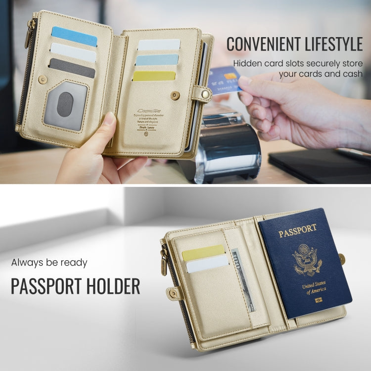 CaseMe-Me60 Multi-functional Anti-theft Swipe Passport Wallet(Gold) by CaseMe