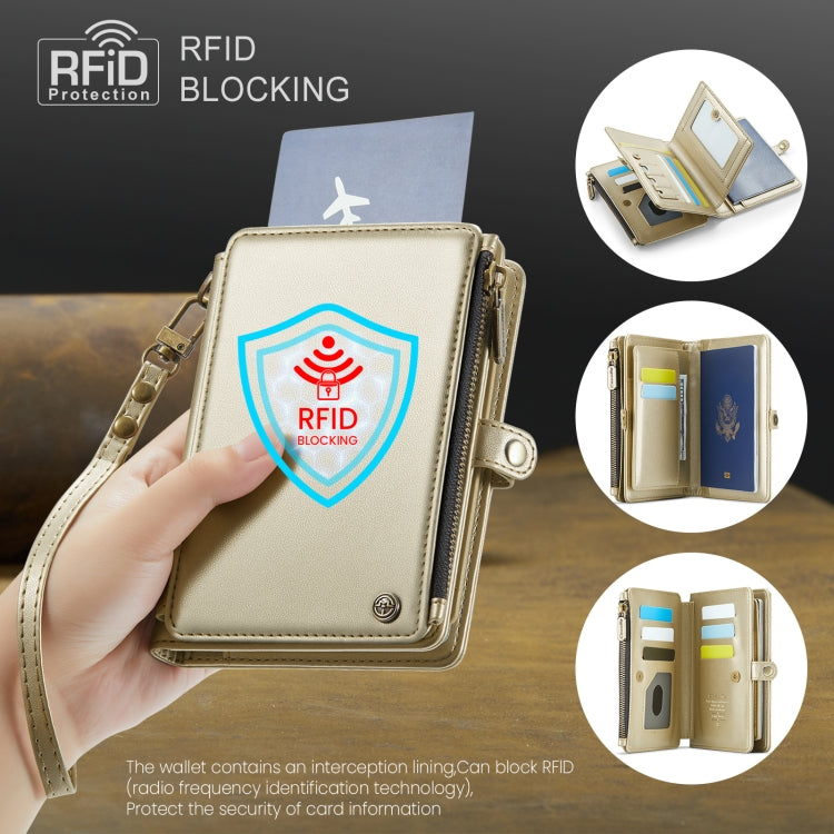 CaseMe-Me60 Multi-functional Anti-theft Swipe Passport Wallet(Gold) by CaseMe