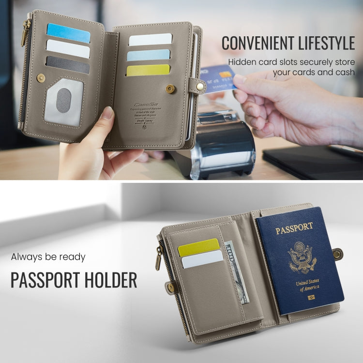 CaseMe-Me60 Multi-functional Anti-theft Swipe Passport Wallet(Grey) -  by CaseMe | Online Shopping UK | buy2fix