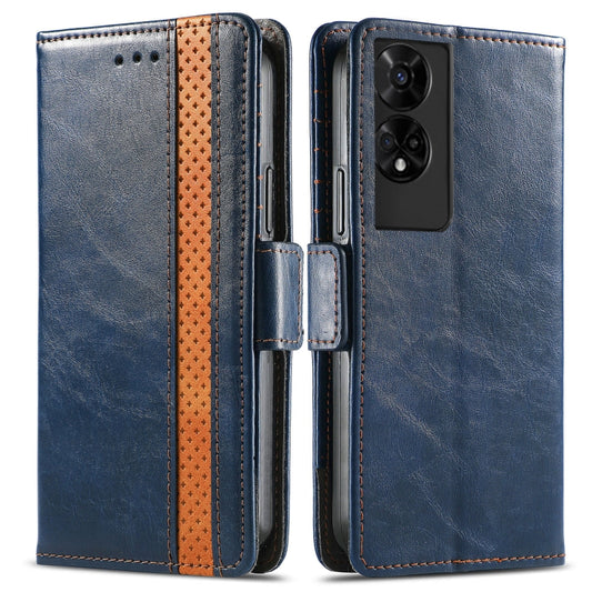 For TCL 50 5G CaseNeo Splicing Dual Magnetic Buckle Leather Phone Case(Blue) - TCL by CaseNeo | Online Shopping UK | buy2fix