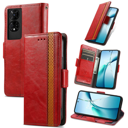 For TCL 50 5G CaseNeo Splicing Dual Magnetic Buckle Leather Phone Case(Red) - TCL by CaseNeo | Online Shopping UK | buy2fix