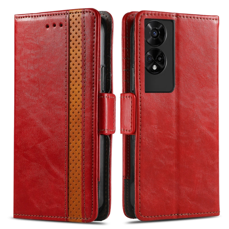 For TCL 50 5G CaseNeo Splicing Dual Magnetic Buckle Leather Phone Case(Red) - TCL by CaseNeo | Online Shopping UK | buy2fix