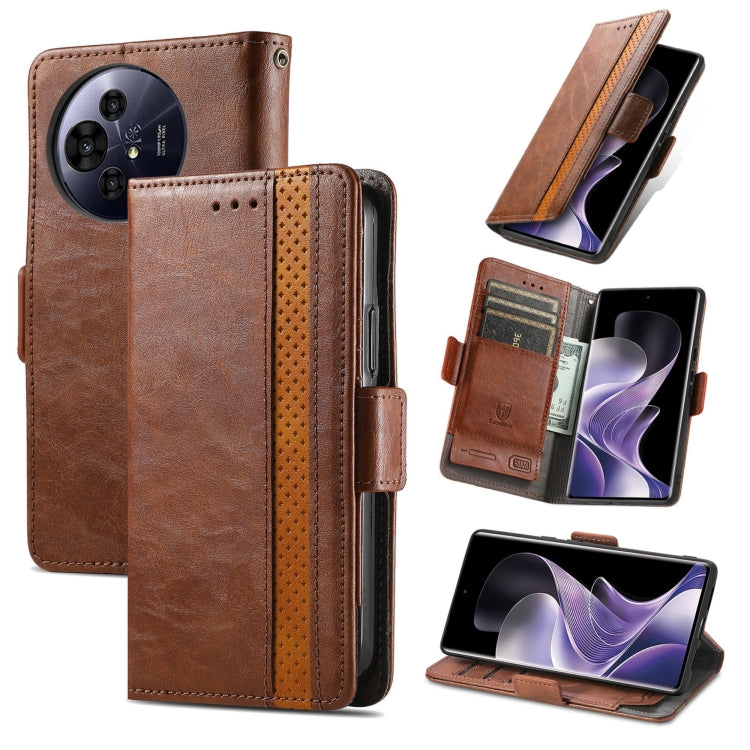 For TCL 50 Pro NxtPaper CaseNeo Splicing Dual Magnetic Buckle Leather Phone Case(Brown) - TCL by CaseNeo | Online Shopping UK | buy2fix