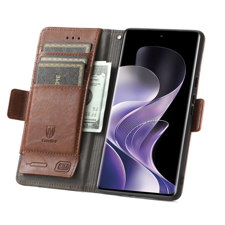 For TCL 50 Pro NxtPaper CaseNeo Splicing Dual Magnetic Buckle Leather Phone Case(Brown) - TCL by CaseNeo | Online Shopping UK | buy2fix
