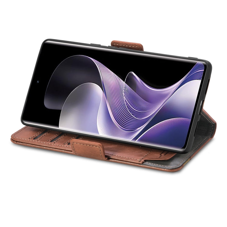 For TCL 50 Pro NxtPaper CaseNeo Splicing Dual Magnetic Buckle Leather Phone Case(Brown) - TCL by CaseNeo | Online Shopping UK | buy2fix