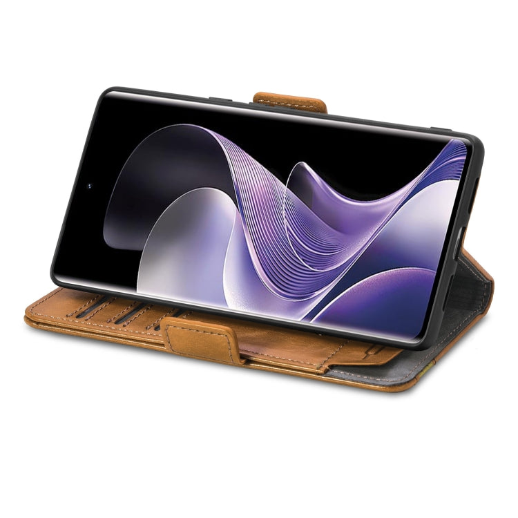 For TCL 50 Pro NxtPaper CaseNeo Splicing Dual Magnetic Buckle Leather Phone Case(Khaki) - TCL by CaseNeo | Online Shopping UK | buy2fix