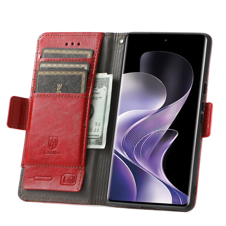 For TCL 50 Pro NxtPaper CaseNeo Splicing Dual Magnetic Buckle Leather Phone Case(Red) - TCL by CaseNeo | Online Shopping UK | buy2fix
