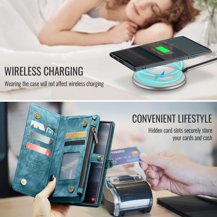 For Samsung Galaxy S25 Ultra 5G CaseMe 008 Detachable Multifunctional Leather Phone Case(Blue) by CaseMe