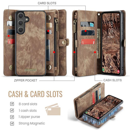 For Samsung Galaxy S25 5G CaseMe 008 Detachable Multifunctional Leather Phone Case(Brown) - Galaxy S25 5G Cases by CaseMe | Online Shopping UK | buy2fix
